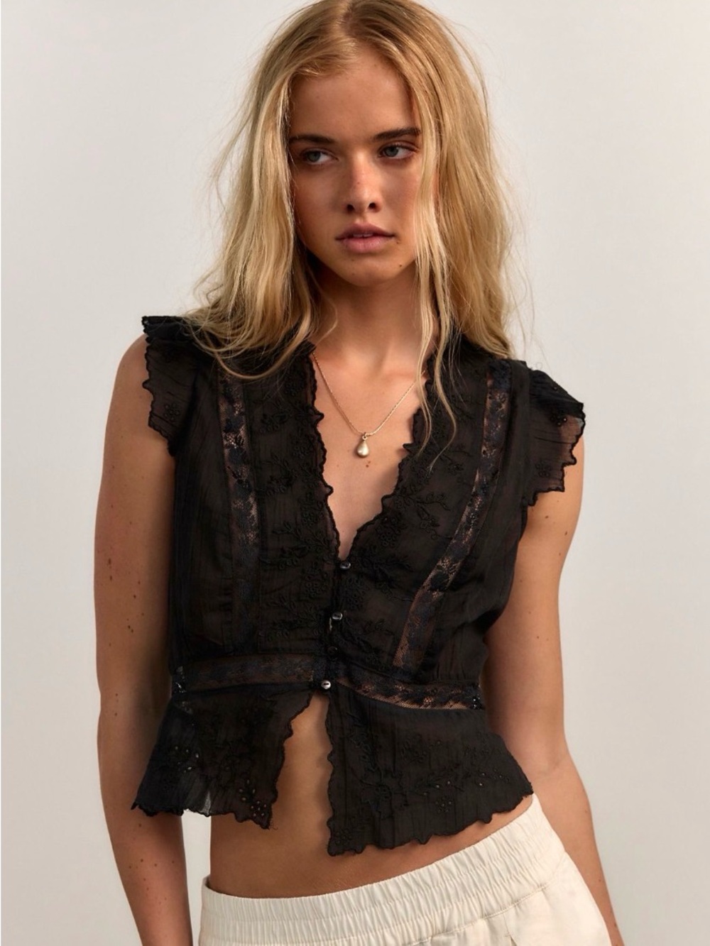 Free People Day Dreamer Top in Black